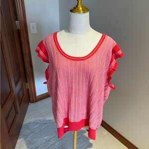 Old Navy Red and White Striped Blouse